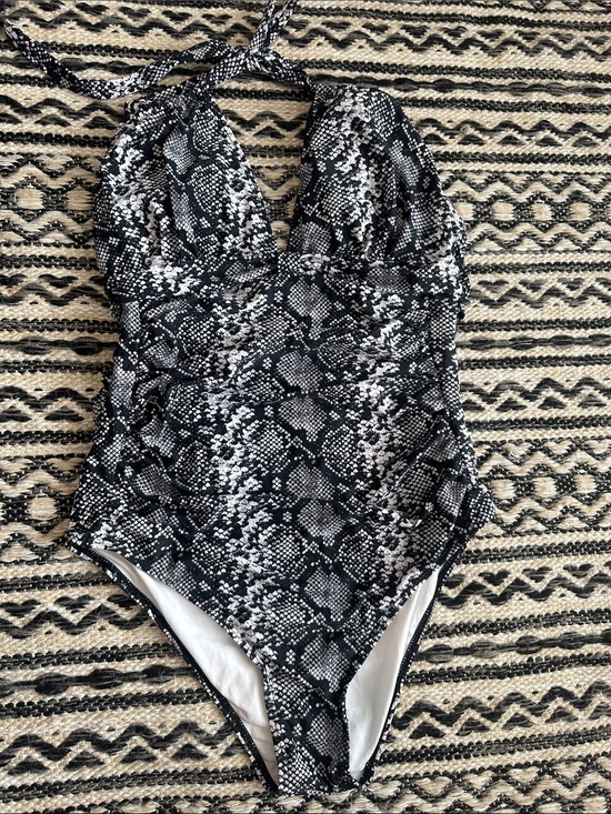 Other - Black & White Snake Print One-Piece Swimsuit